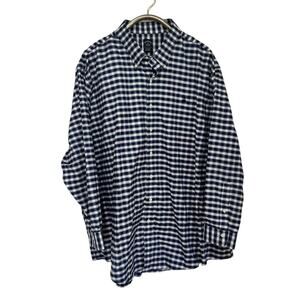 Brooks Brothers Blue Plaid Non-Iron Stretch Shirt Men's 4XL